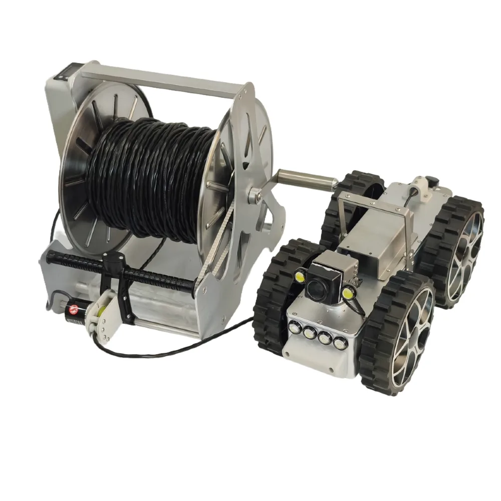 200m Cable Sewer Pipeline Inspection Crawler Robot